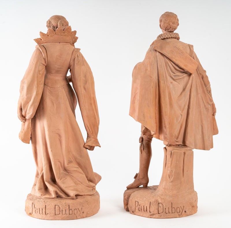Paire de statues en terre cuite de Paul Duboy
