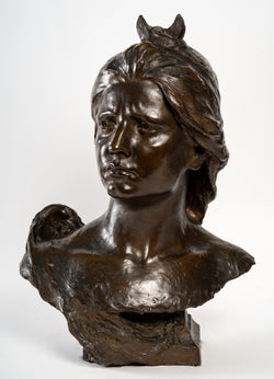 Grand buste de Diane en bronze de Guimberteau XIXème