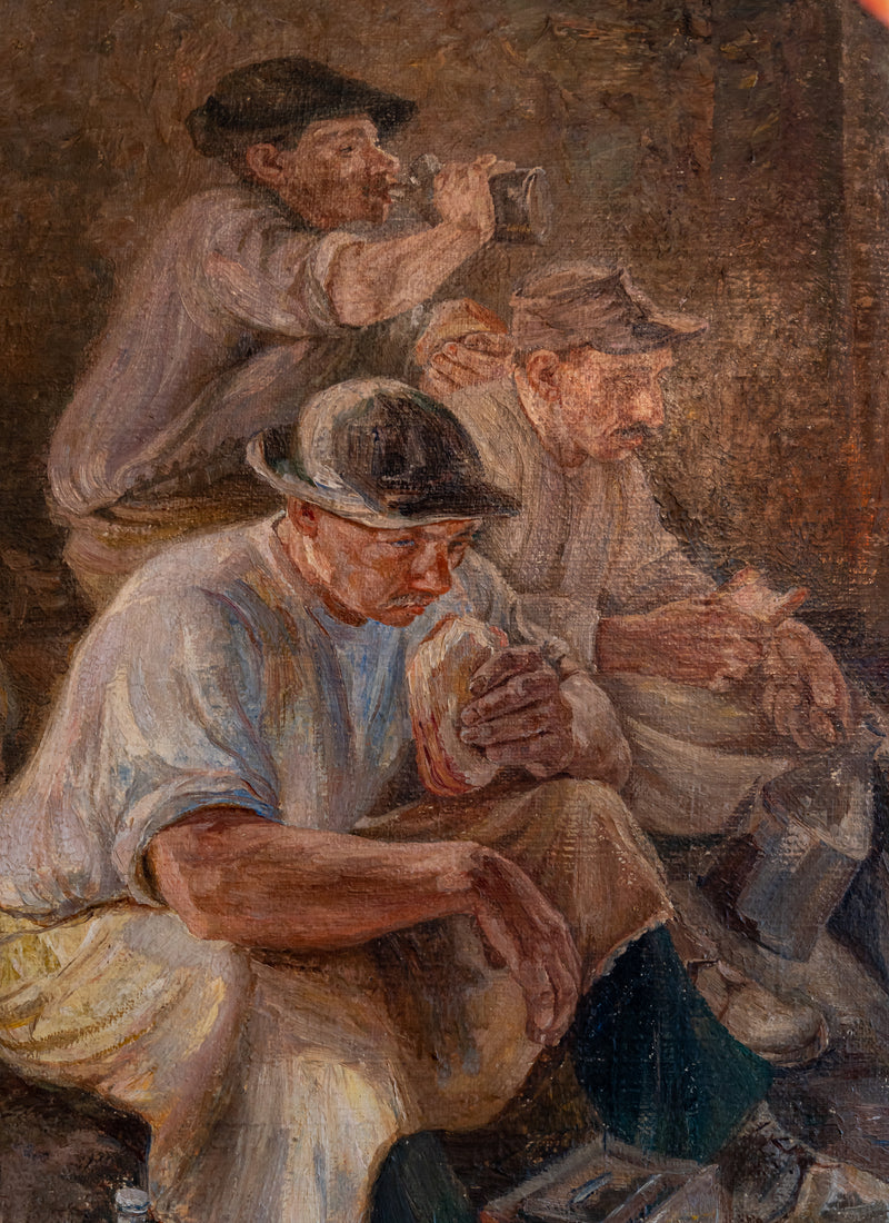 Grand tableau de Joseph Lacasse (1894-1075) Le dîner des carriers au p –  Caroline Margeridon
